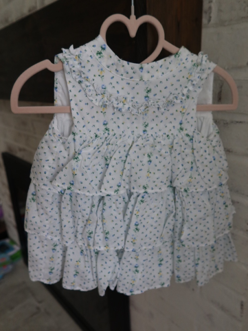 Janie and Jack White Floral Ruffle Tiered Dress